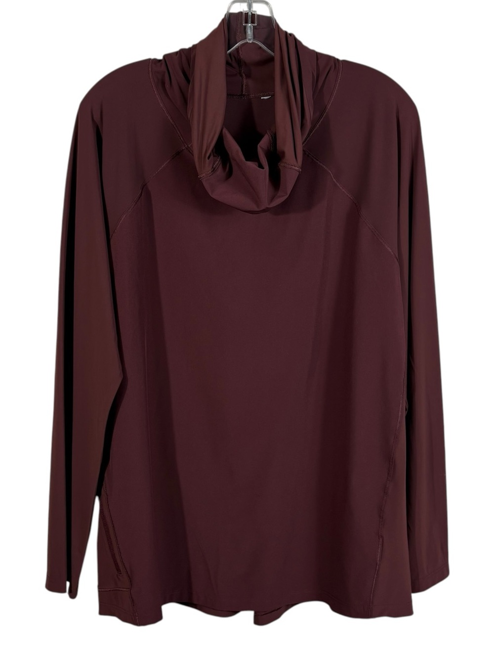Athleta Maroon Ultimate Gaiter Long Sleeve Funnel Neck Top Moisture Wick Hiking